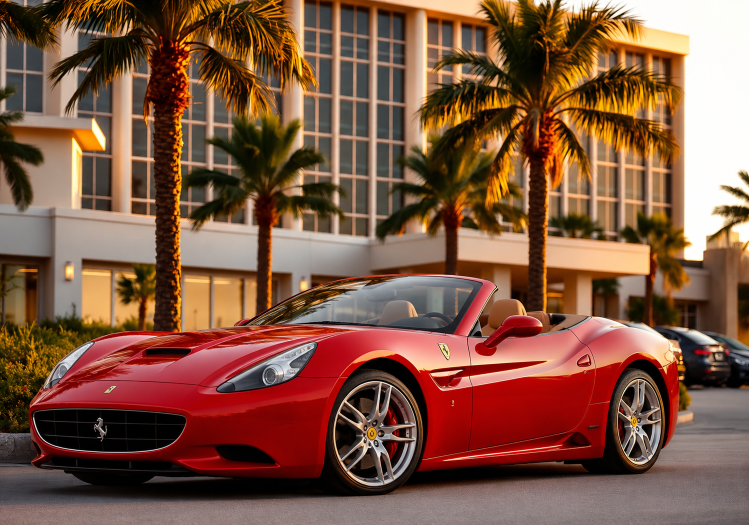 Ferrari in front of luxury hotel in Orlando