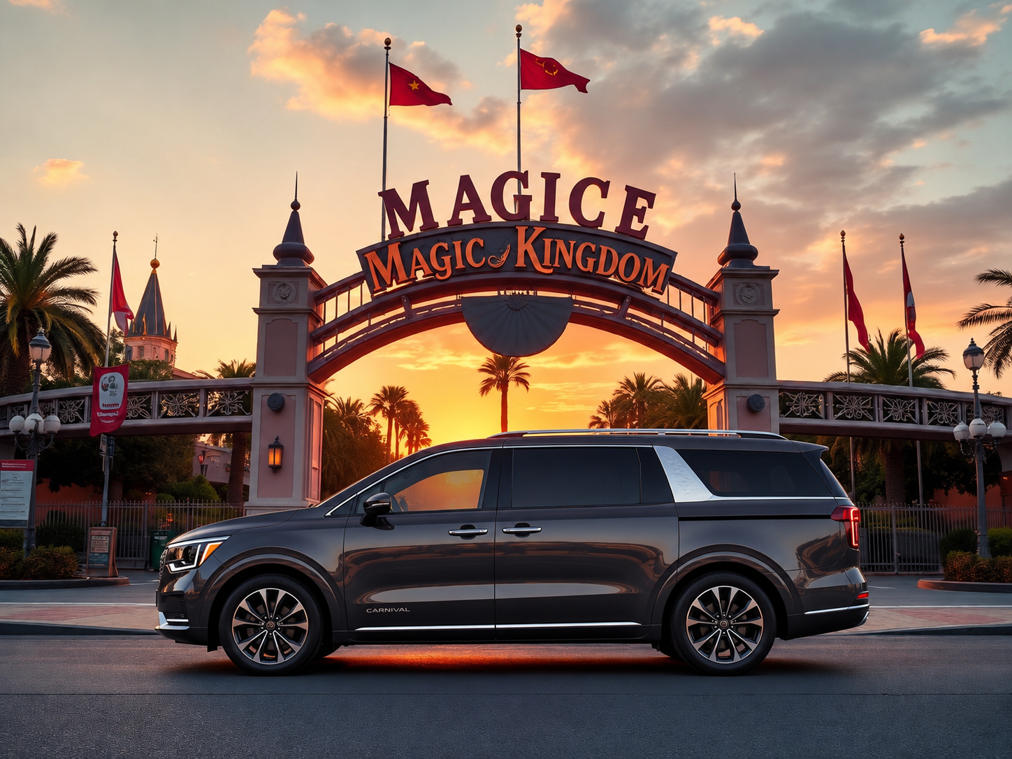 Minivan nos parques de Orlando
