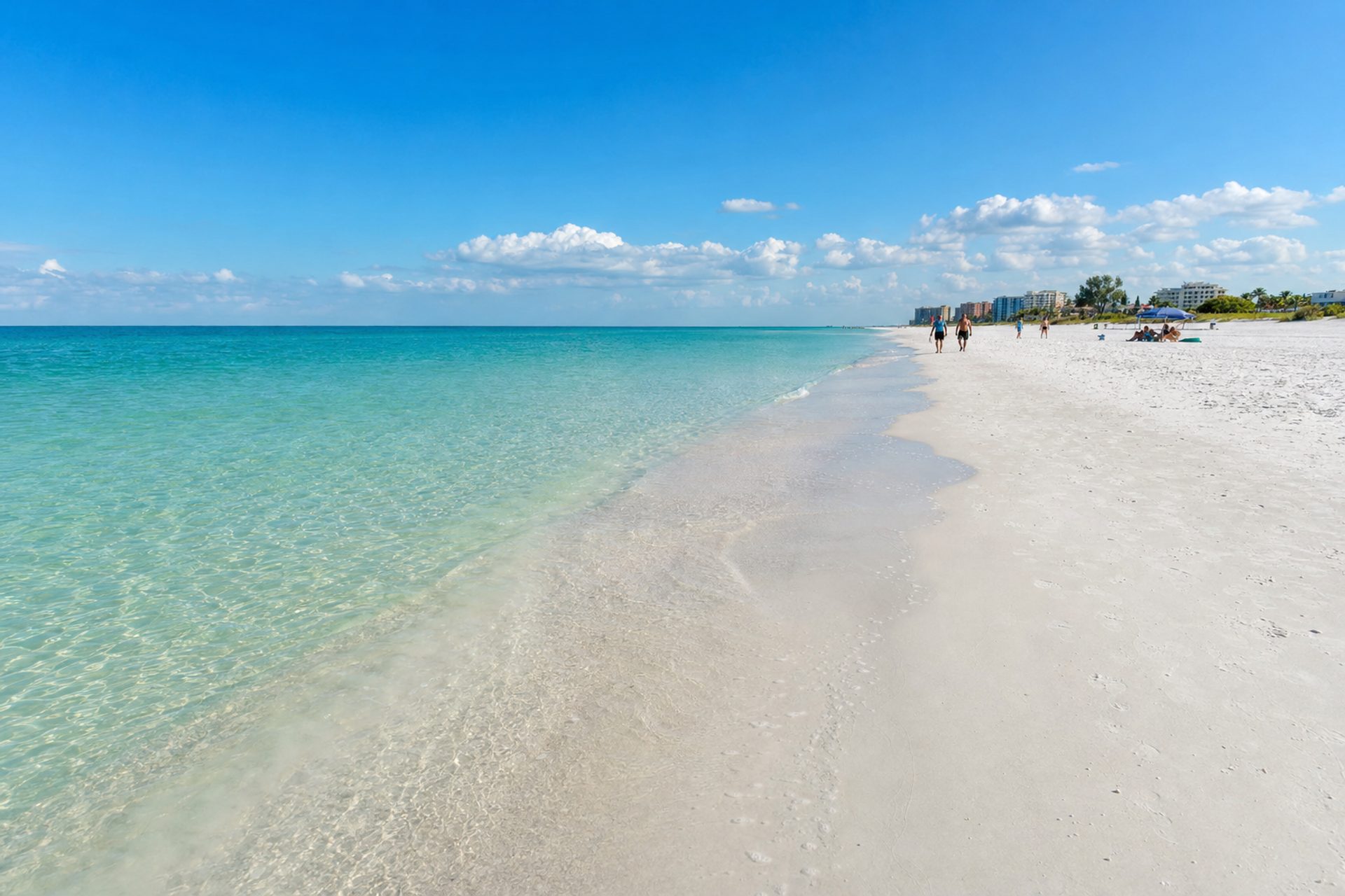Siesta Key Beach with snow-white quartz sand and turquoise Gulf water
